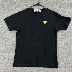 Comme Des Garcons Play Shirt Mens Large Black Yellow Heart Tee Casual Streetwear